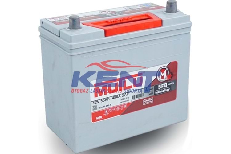 Mutlu Akü 12V 55 AH DAR Japon DÜZ